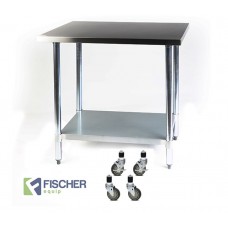 1220 x 760mm Stainless Steel Bench #430 Grade with Casters